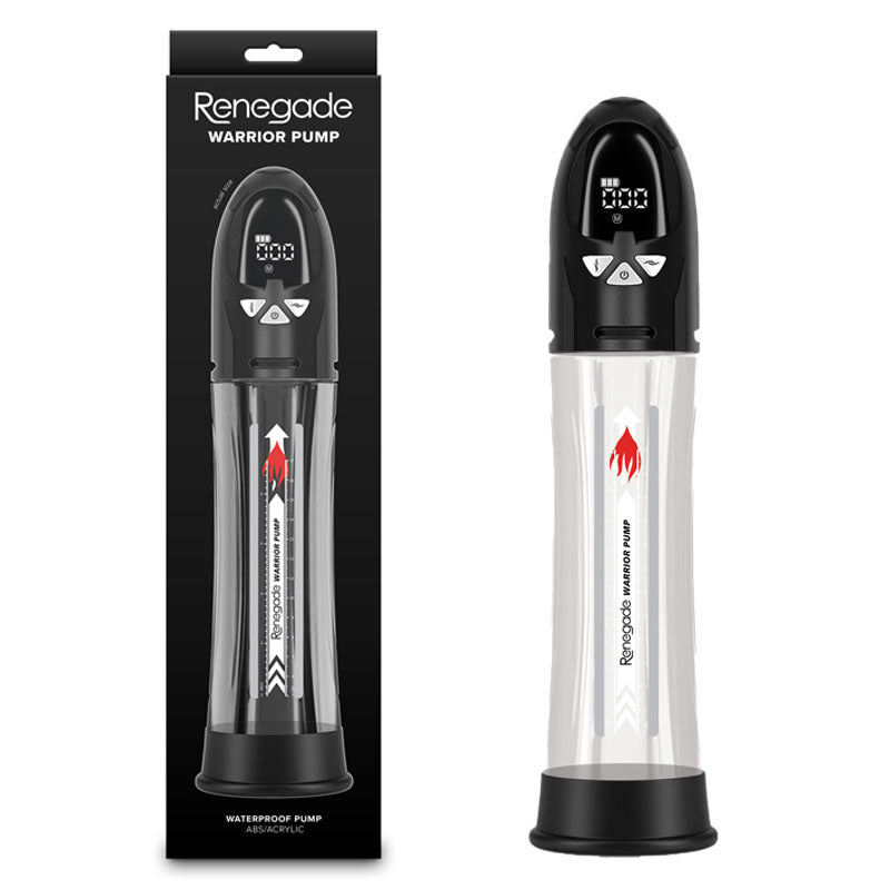 Renegade Warrior Pump - Black - Black/Clear Waterproof Automatic Penis Pump NS Novelties